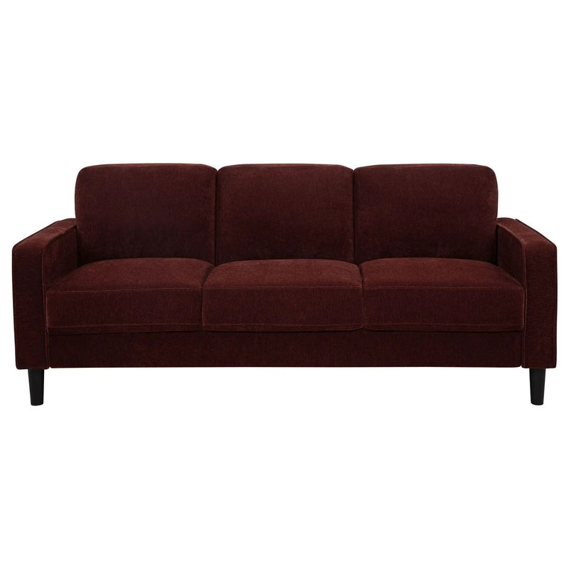 Ruth 77-inch Fabric Upholstered Track Arm Sofa Rust Red by Unique Piece Furniture