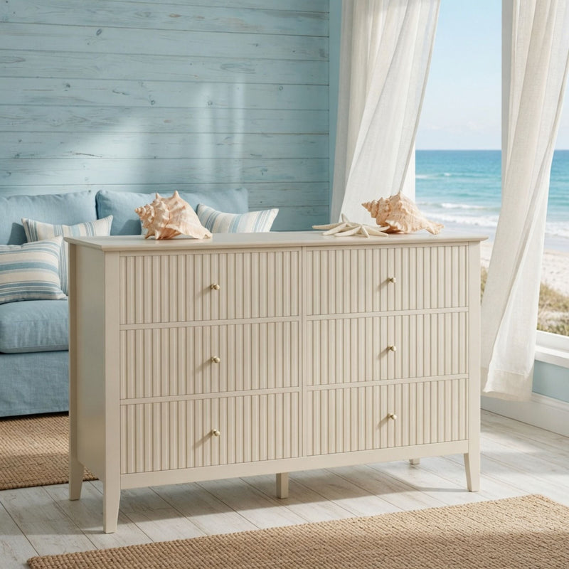 Modern 6 Drawer Fluted Dresser by HouseOfZazla