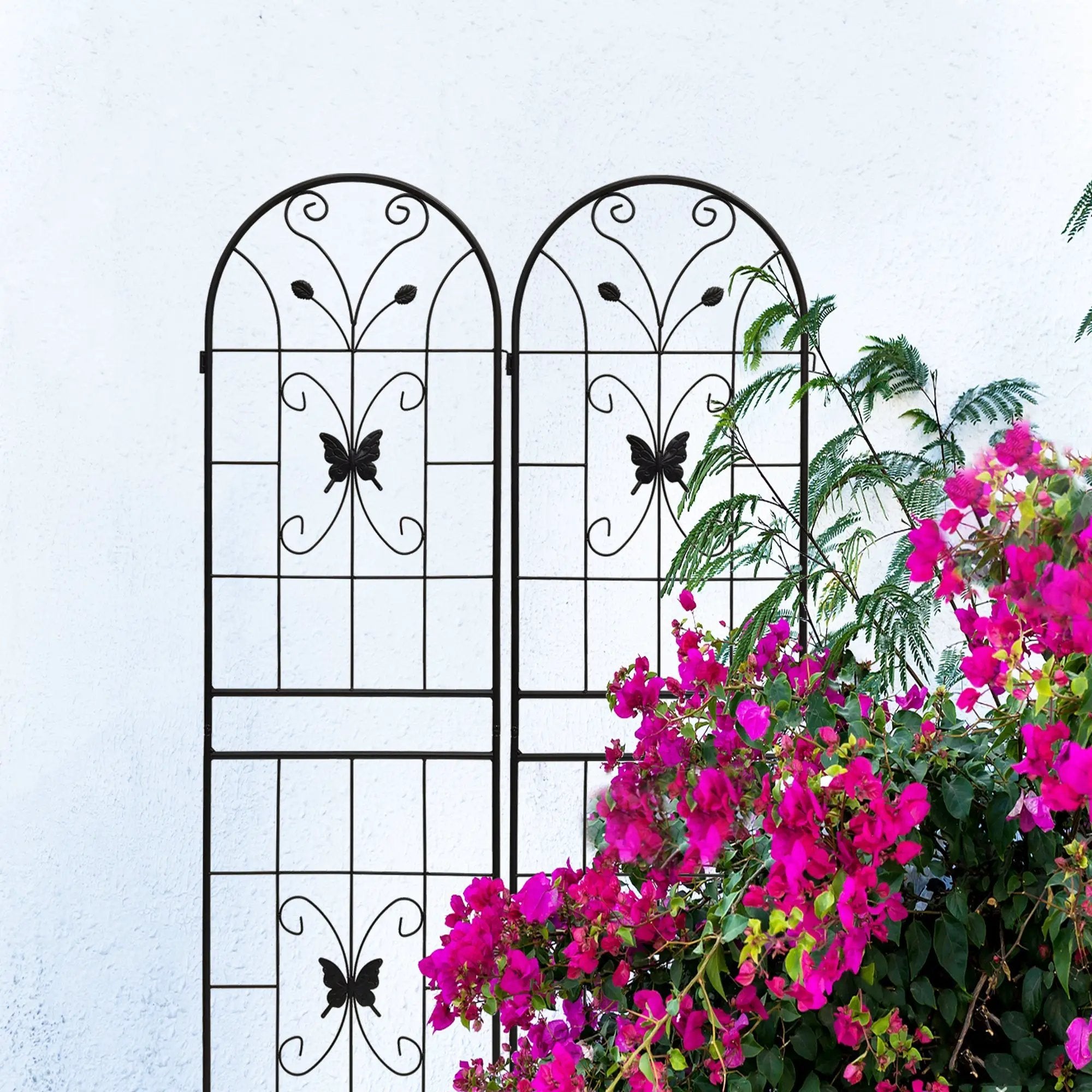 2 Pack Metal Garden Trellis 71" x 19.7" Rustproof Outdoor Support by HouseOfZazla