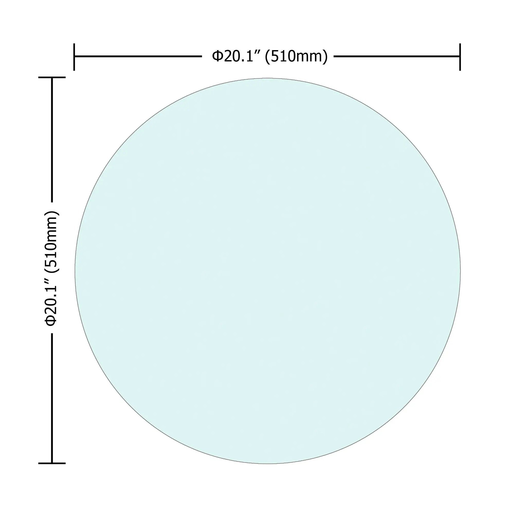 20" Round Tempered Glass Table Top Clear Glass 1 / 4" Thick Flat Polished Edge - Transparent by HouseOfZazla