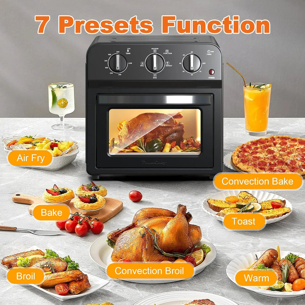 Family Size Air Fryer Toaster Oven Combo, 13QT by HouseOfZazla