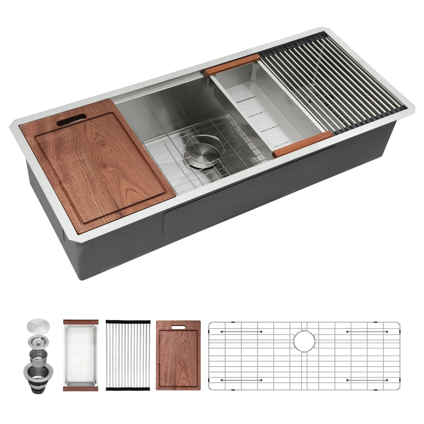 Undermount Workstation Kitchen Sink Stainless Steel Single Bowl by HouseOfZazla