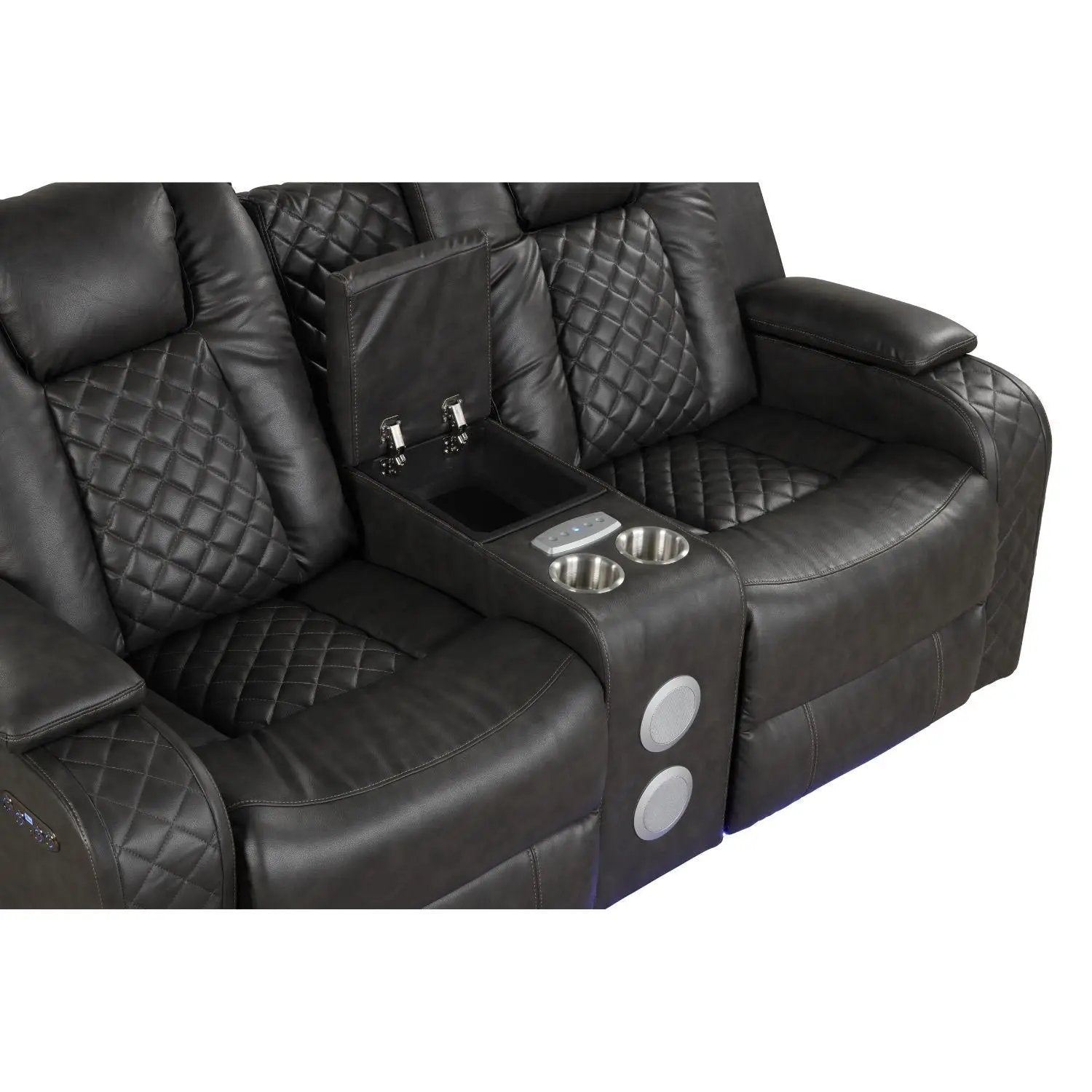 Benz - Power Recliner Set With LED Lighting And USB Charging by HouseOfZazla