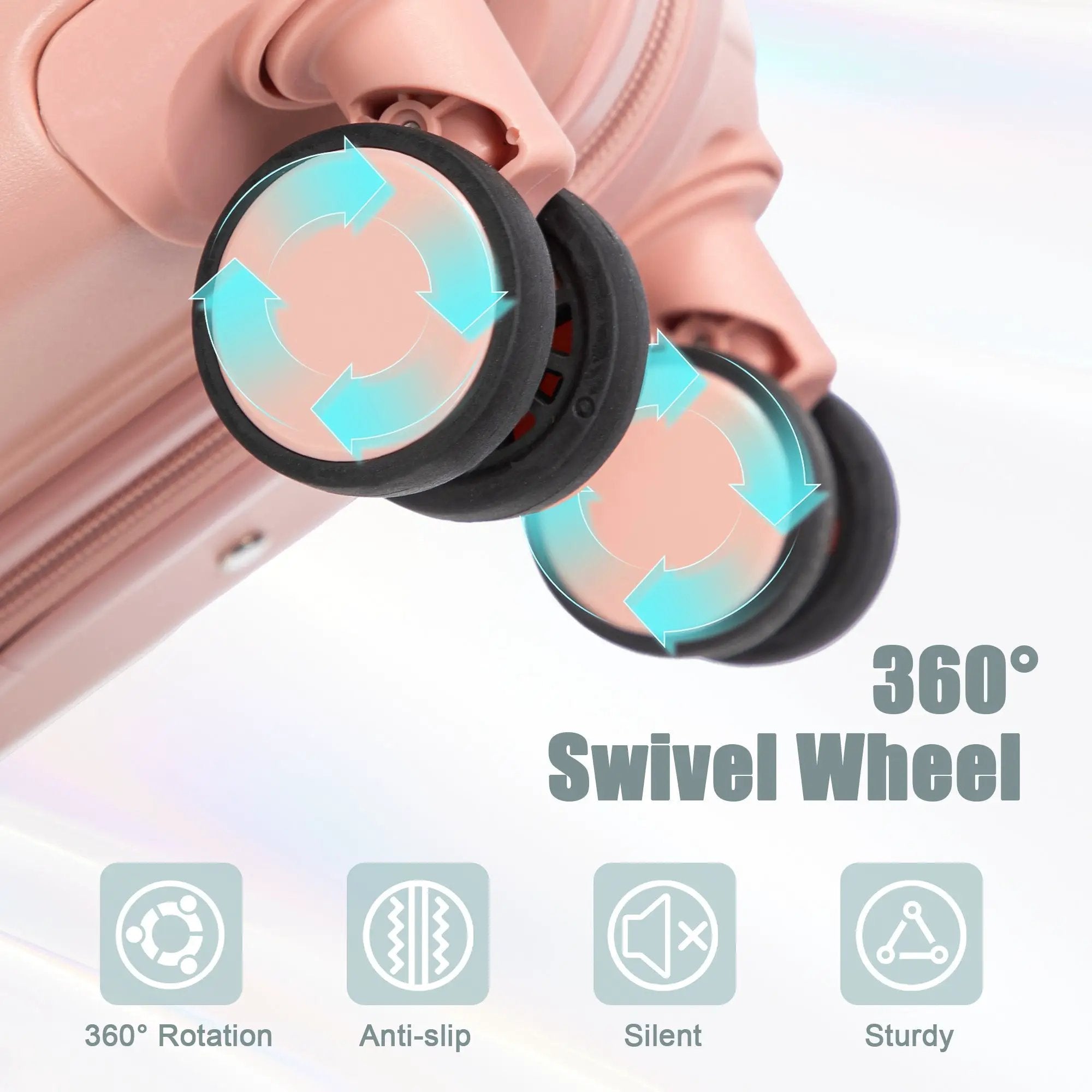 2-Piece ABS Spinner Wheel Luggage Set with Combination Lock by HouseOfZazla