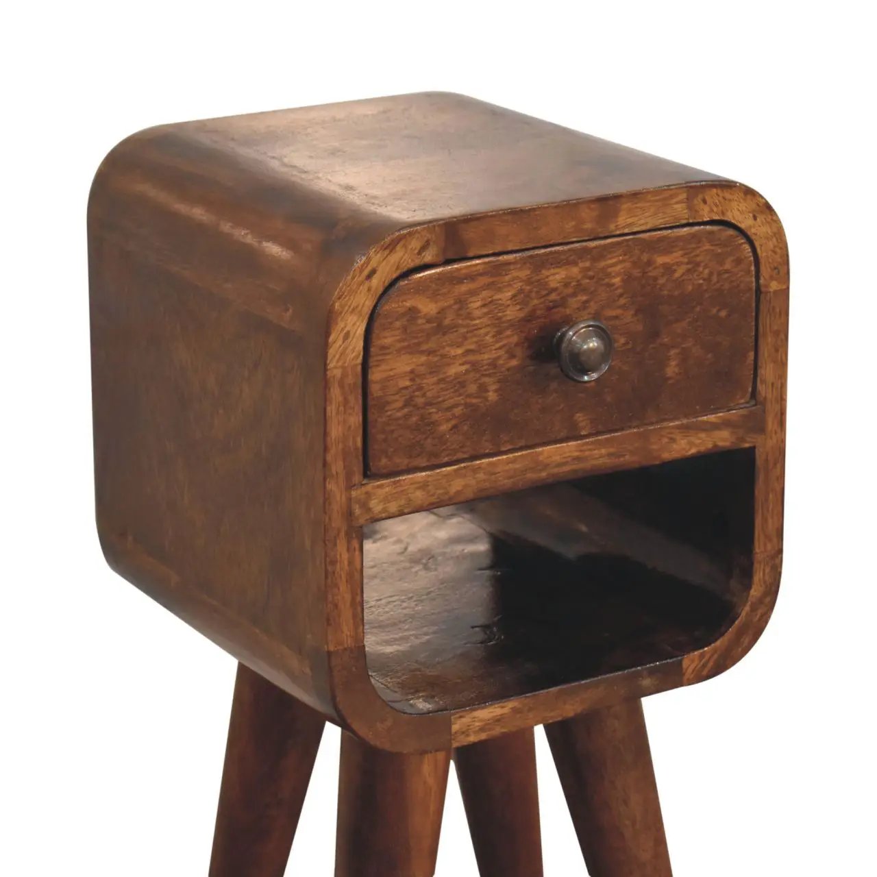 Mini California Curved Nightstand Wth Lower Slot by Unique Piece Furniture