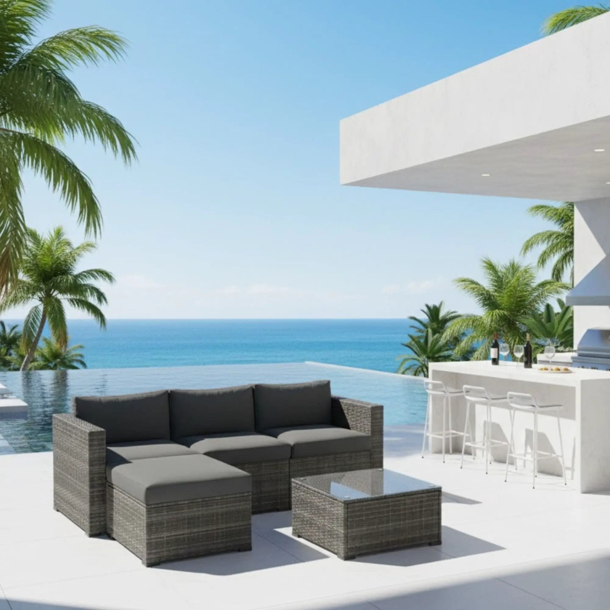 Modern Patio Set With Coffee Table by HouseOfZazla