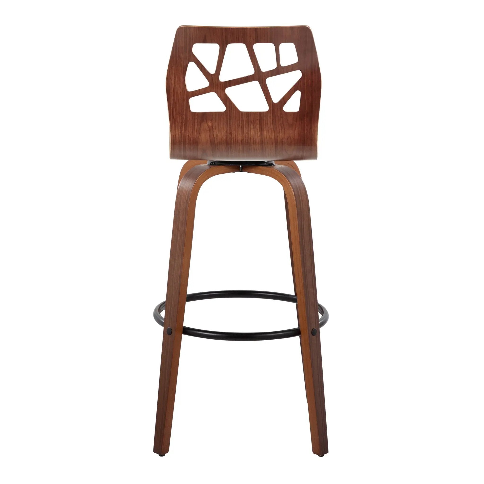 Folia - Mid Century Modern Fixed Height Barstool With Swivel With Round Footrest (Set of 2) by Unique Piece Furniture