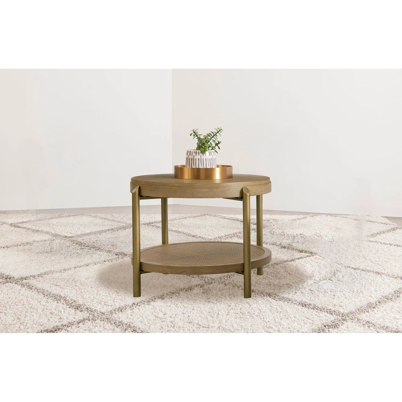 Benson - Round Table With Storage Shelf by HouseOfZazla