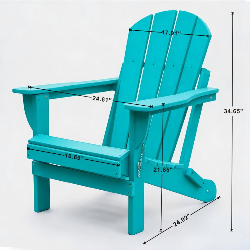 Adirondack Folding Chair with Dual Cup Holders - Lake Blue by HouseOfZazla