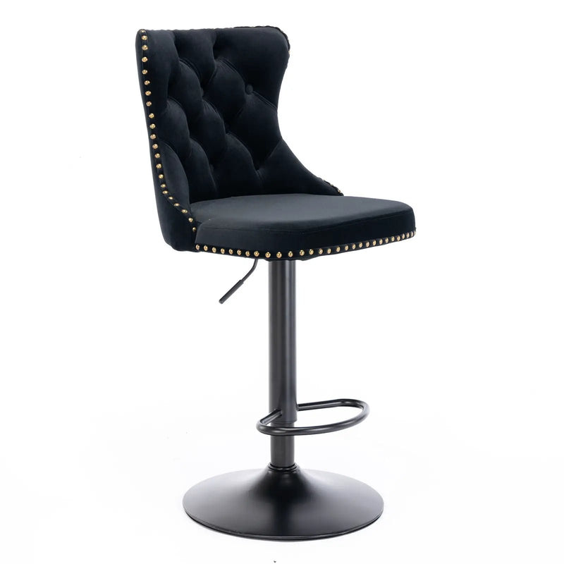Swivel Barstools Adjusatble Seat Height, Modern Upholstered Bar Stools With Backs Comfortable Tufted For Home Pub And Kitchen Island (Set of 2) by HouseOfZazla