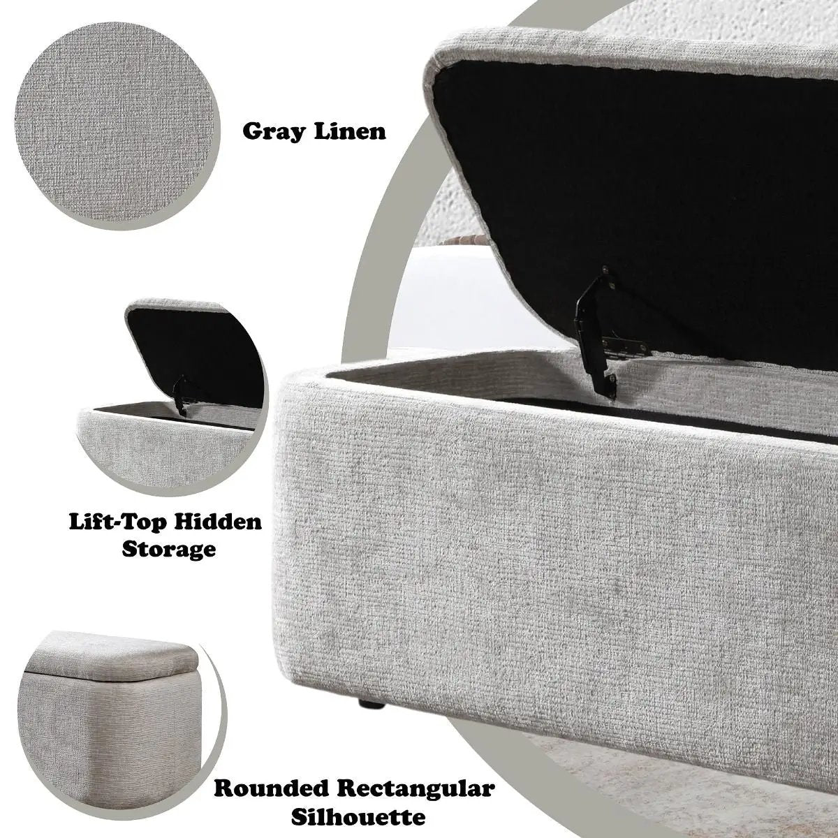 Orane - Bench With Storage - Gray by Unique Piece Furniture