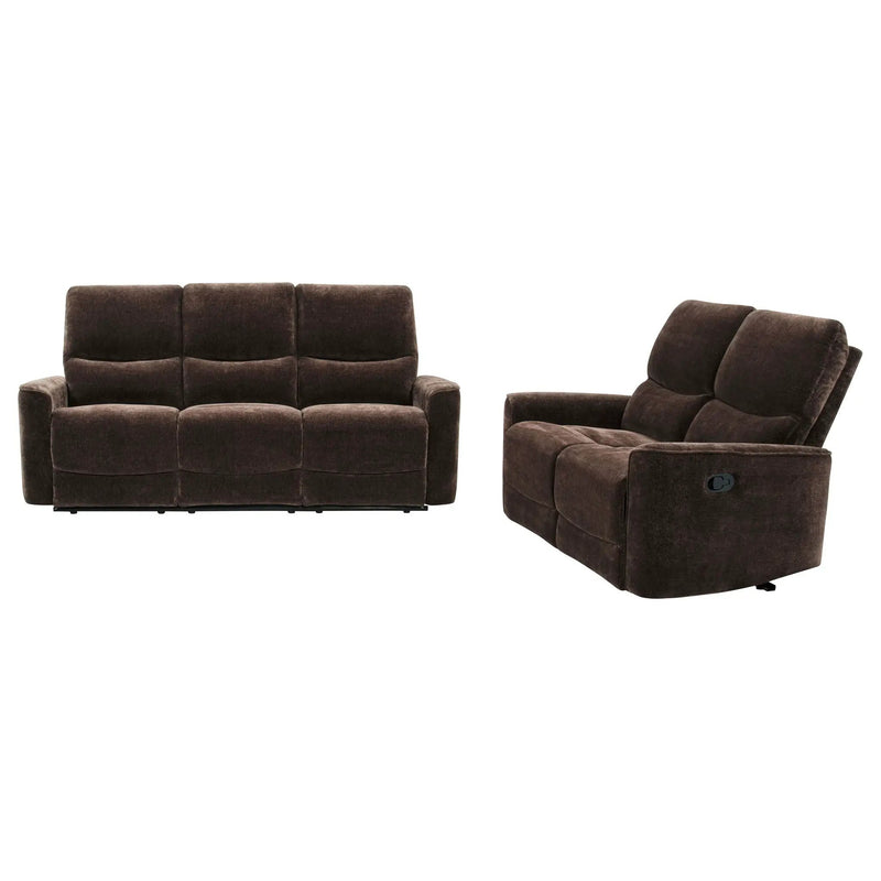 Navarro 2-piece Upholstered Reclining Sofa Set Dark Brown by Unique Piece Furniture