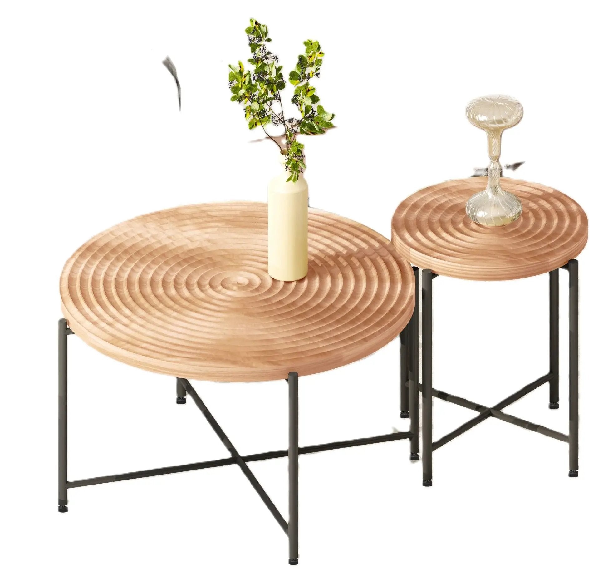 Coffee And End Table Set Waterproof Cover (Set of 2) - Natural Wood / Brown by HouseOfZazla