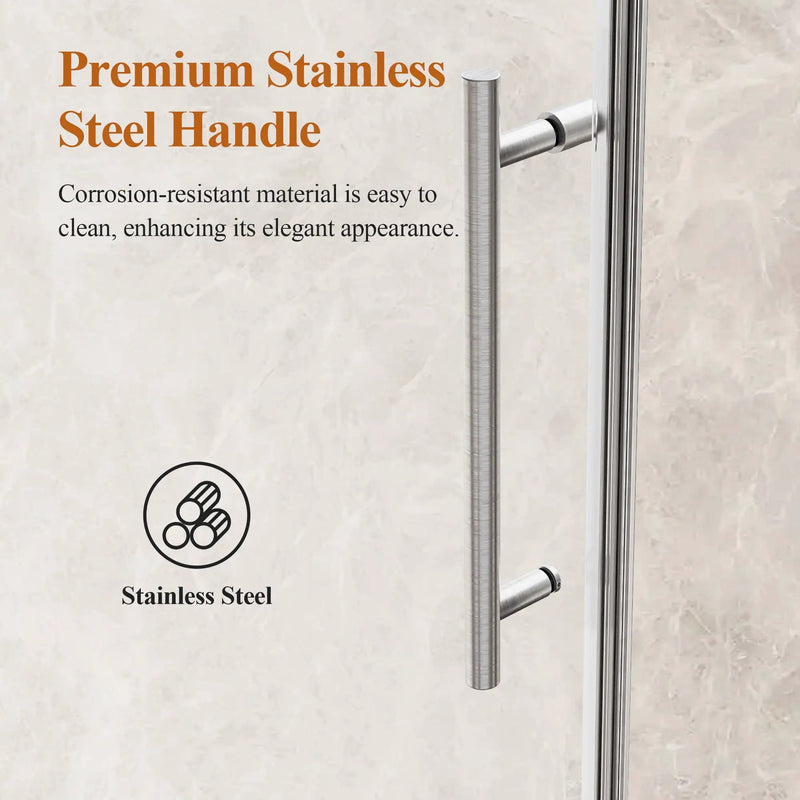 Frameless Sliding Shower Door in Brushed Nickel by HouseOfZazla