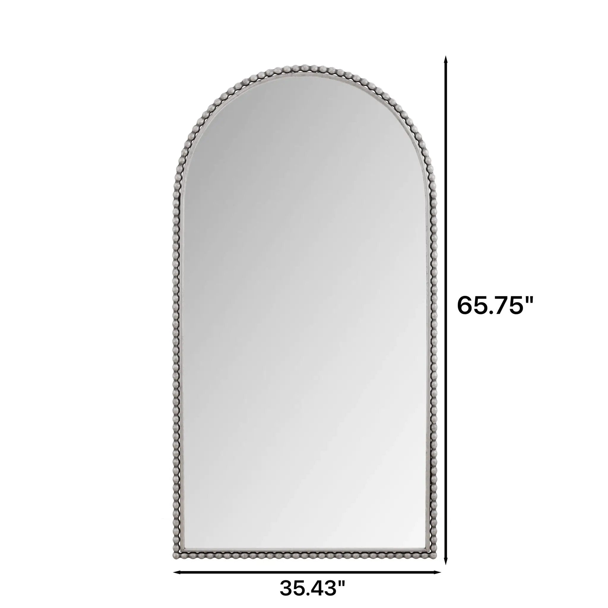 Arch Retro Full Length Mirror With Supporting Feet - Silver by HouseOfZazla