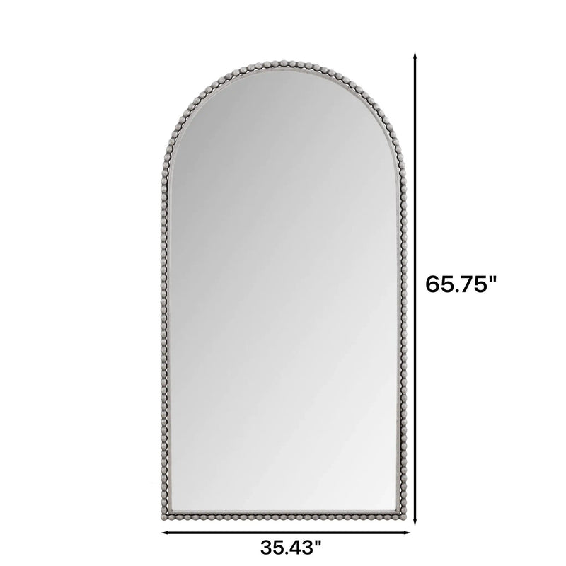 Arch Retro Full Length Mirror With Supporting Feet - Silver by HouseOfZazla