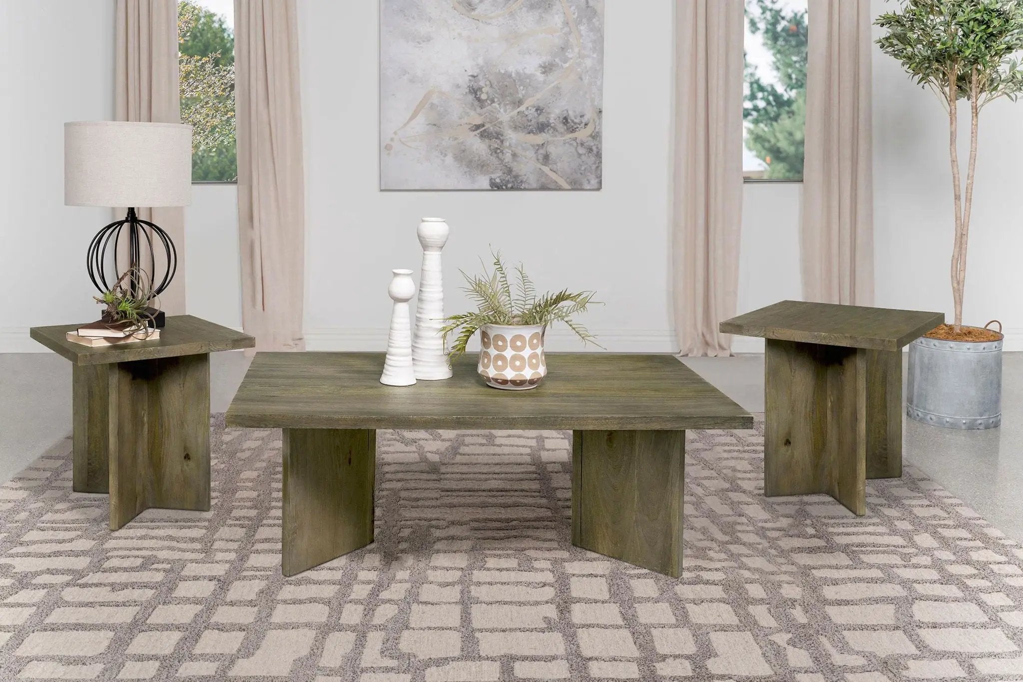 Andando 3-piece Coffee and End Table Set Mango Brown by Unique Piece Furniture