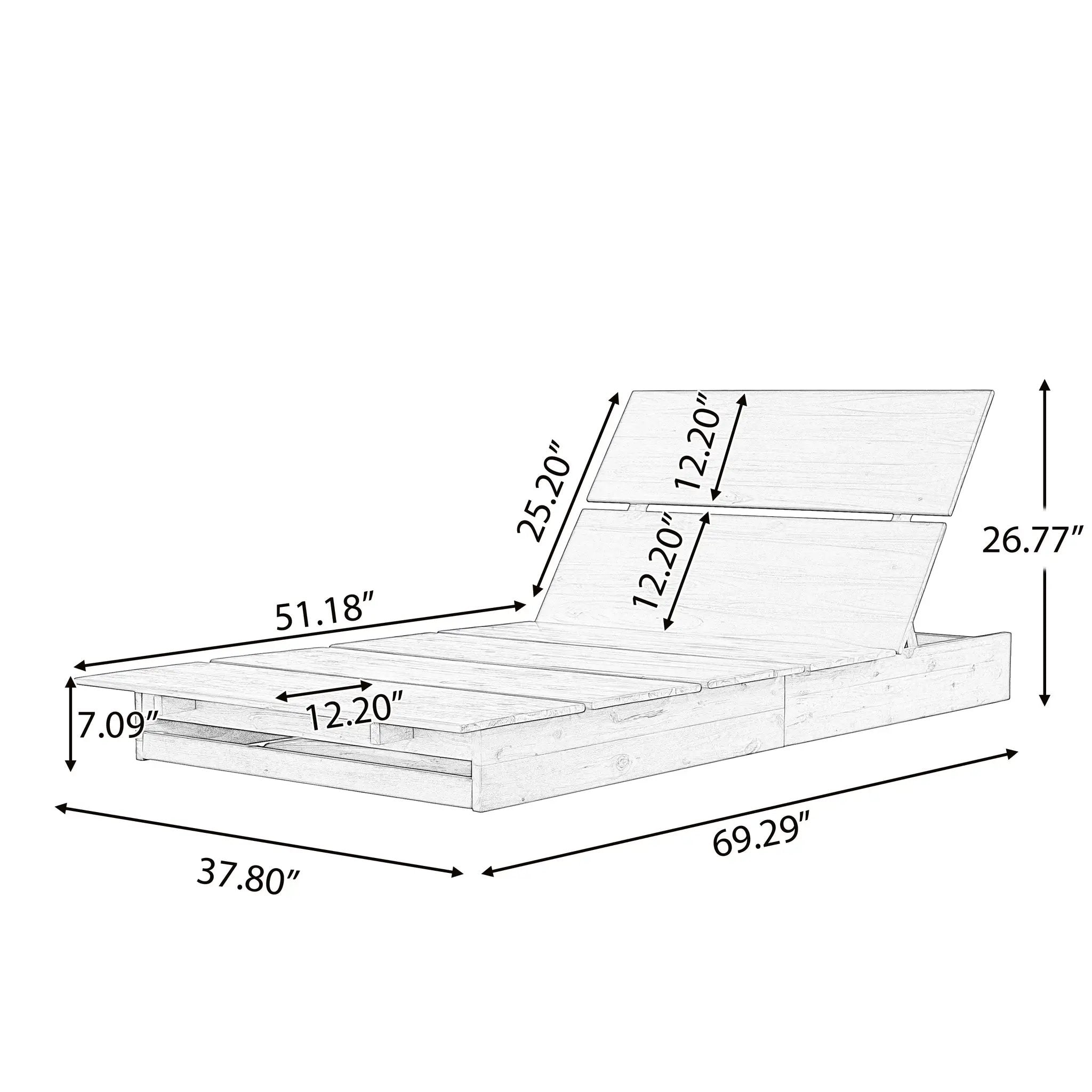 Acacia Wood Outdoor Chaise Lounge by HouseOfZazla