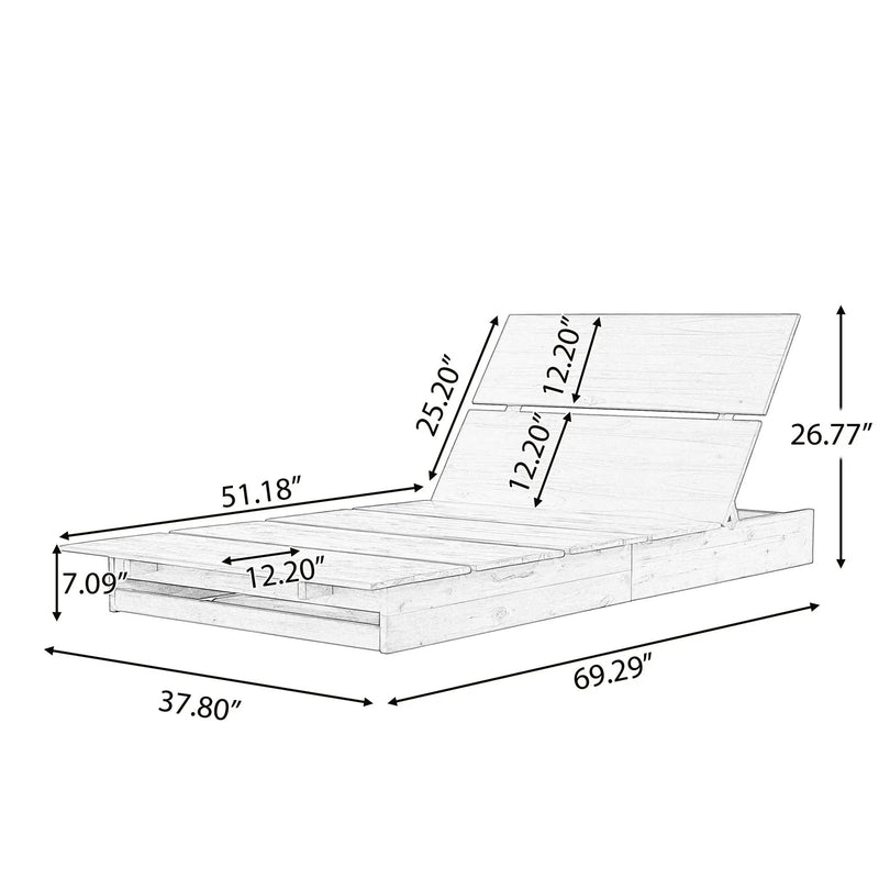 Acacia Wood Outdoor Chaise Lounge by HouseOfZazla