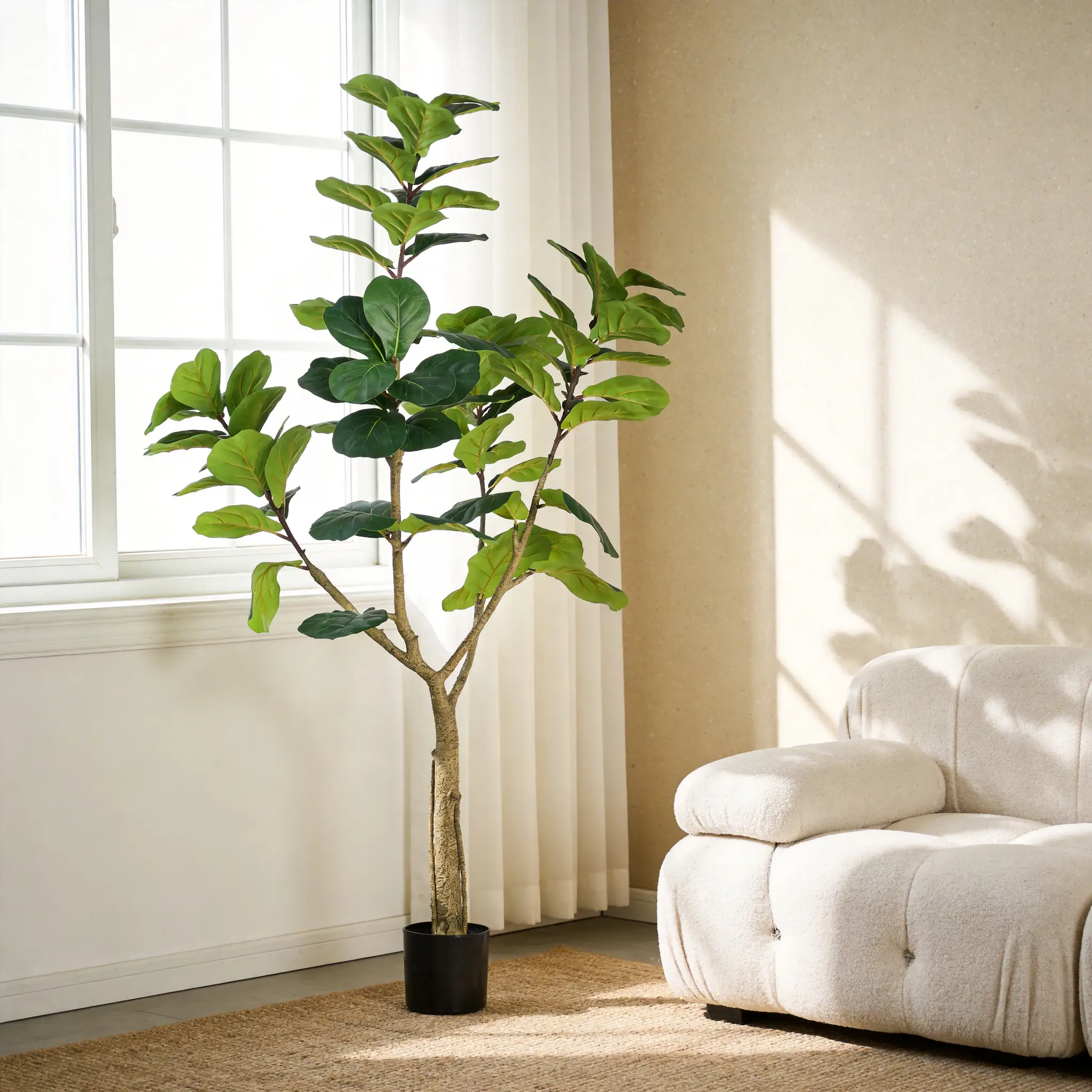 6FT Artificial Fiddle Leaf Fig Tree, Realistic Faux Potted Plant by HouseOfZazla