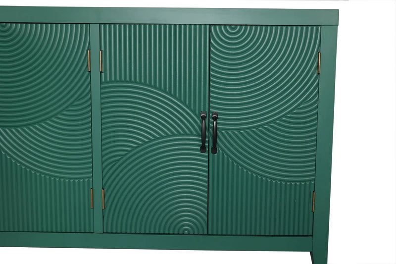 59in Green Accent Cabinet with 4 Doors Mid Century Modern Buffet by HouseOfZazla