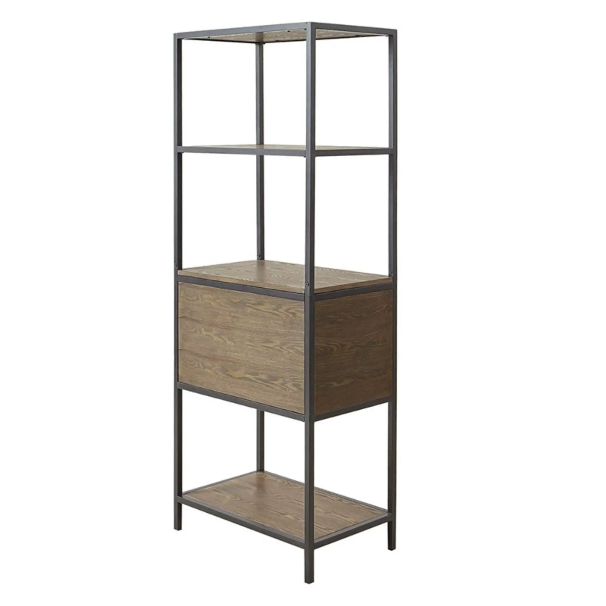 Darley - 3 Shelf Bookcase With Storage Cabinet - Gray by HouseOfZazla