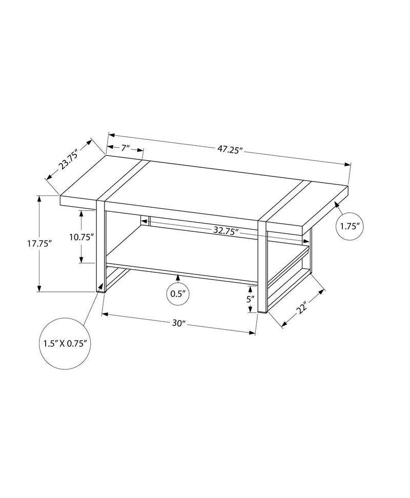 Coffee Table, Accent, Cocktail, Rectangular, Living Room, Contemporary, Modern by Unique Piece Furniture