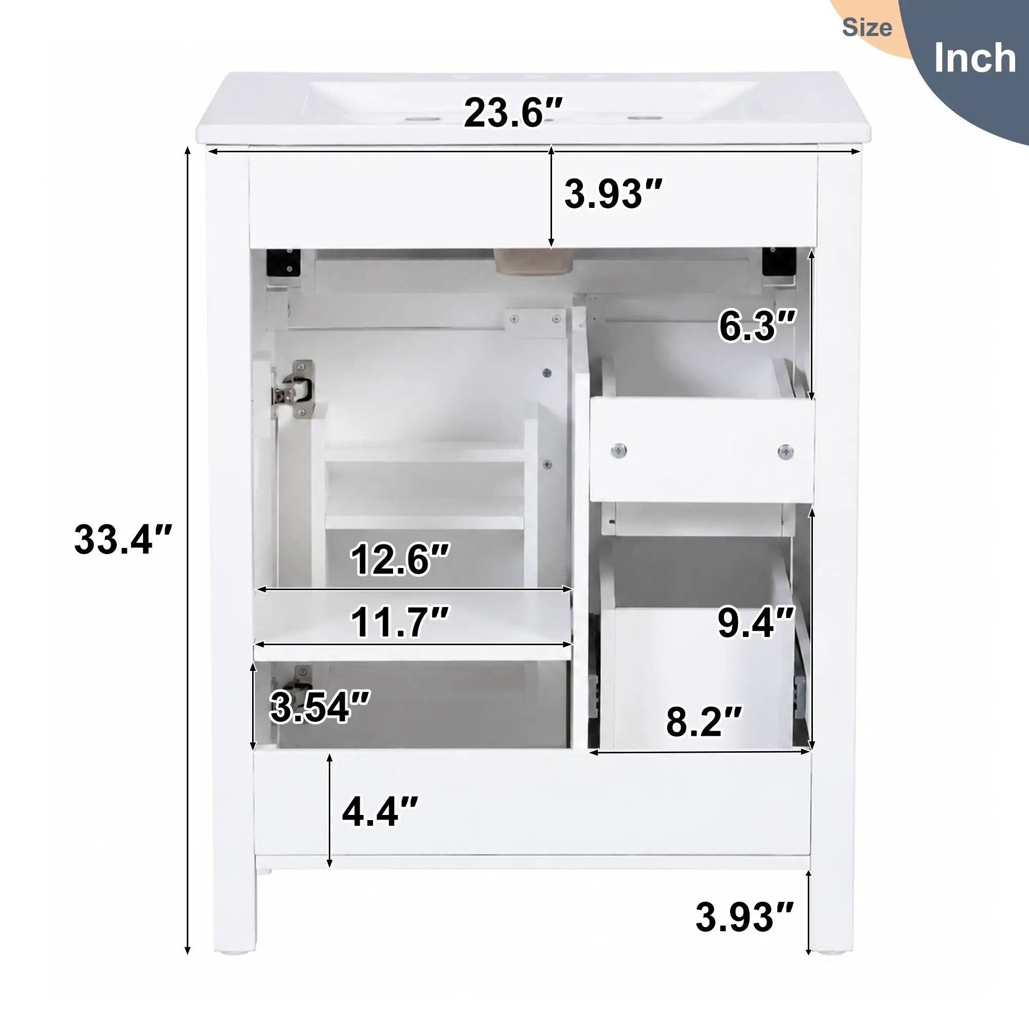 24 Inch Bathroom Vanity with Ceramic Sink by HouseOfZazla