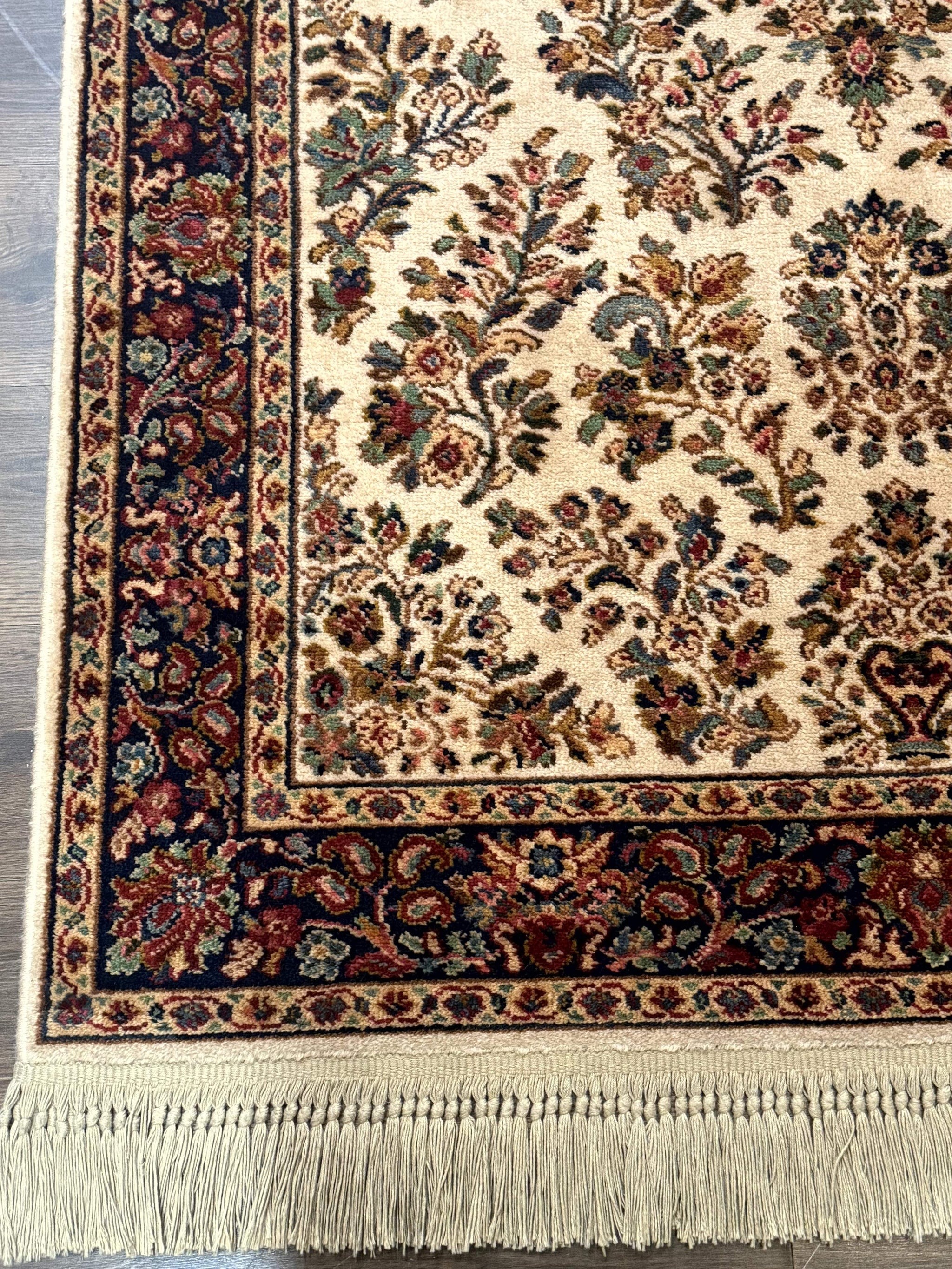 4x6 Karastan Rug Ivory Sarouk #760, Wool Vintage Original 700 Series by Jewel Rugs