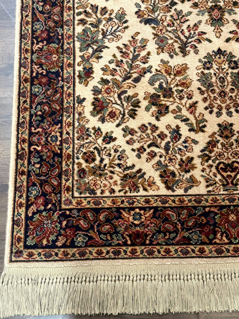 4x6 Karastan Rug Ivory Sarouk #760, Wool Vintage Original 700 Series by Jewel Rugs