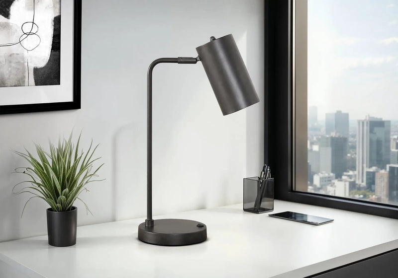 Lighting, Table Lamp, USB Port Included, Modern - Gray by HouseOfZazla