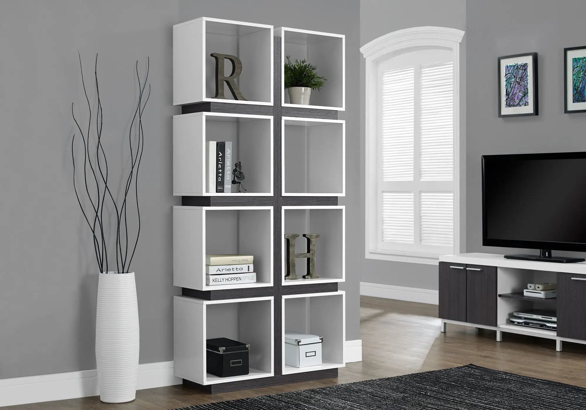 Bookshelf, Bookcase, Etagere, 5 Tier, For Office, Contemporary & Modern - White by Unique Piece Furniture