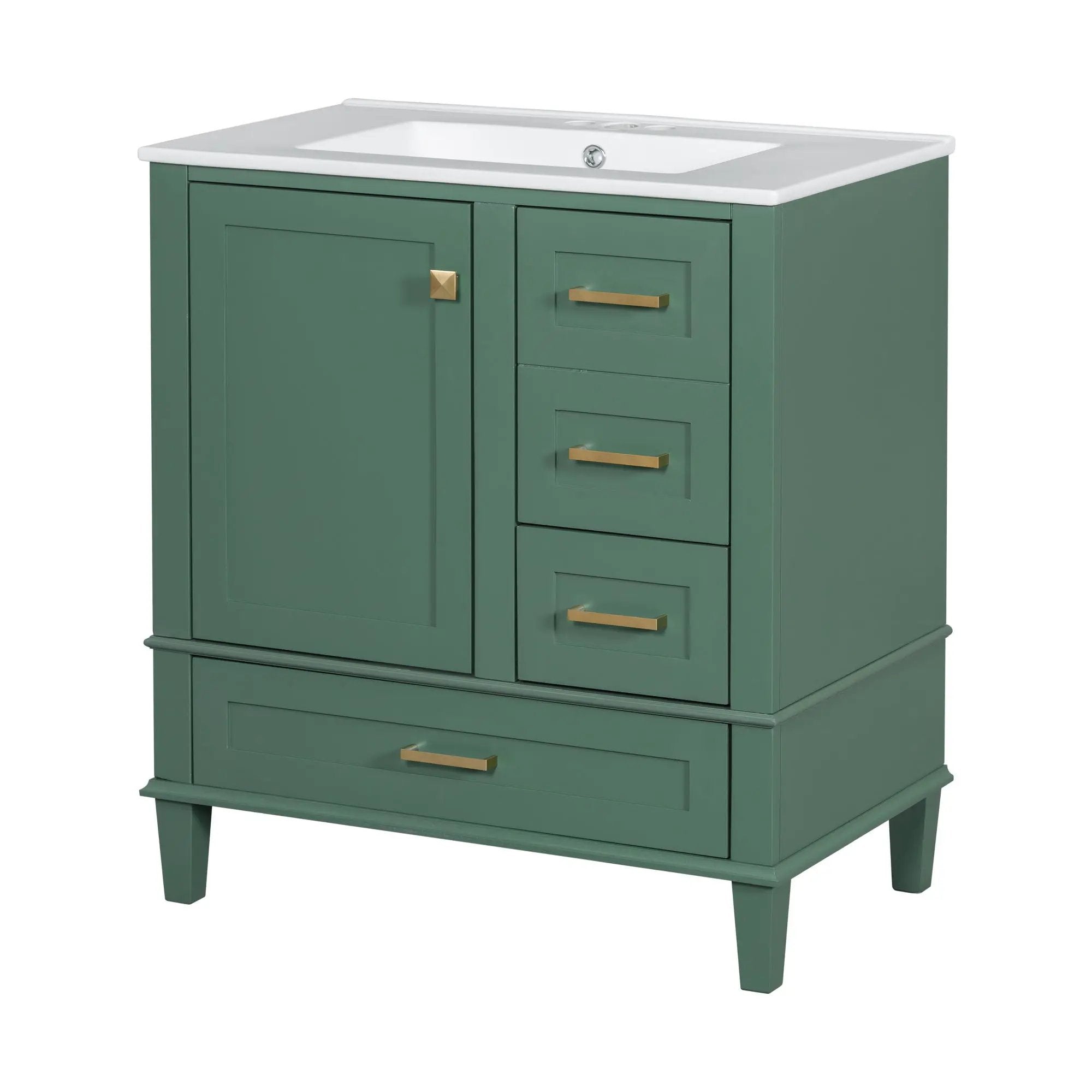 Bathroom Vanity, Modern Bathroom Cabinet With Sink Combo Set, Bathroom Storage Cabinet With A Soft Closing Door And 3 Drawers, Solid Wood Frame by HouseOfZazla