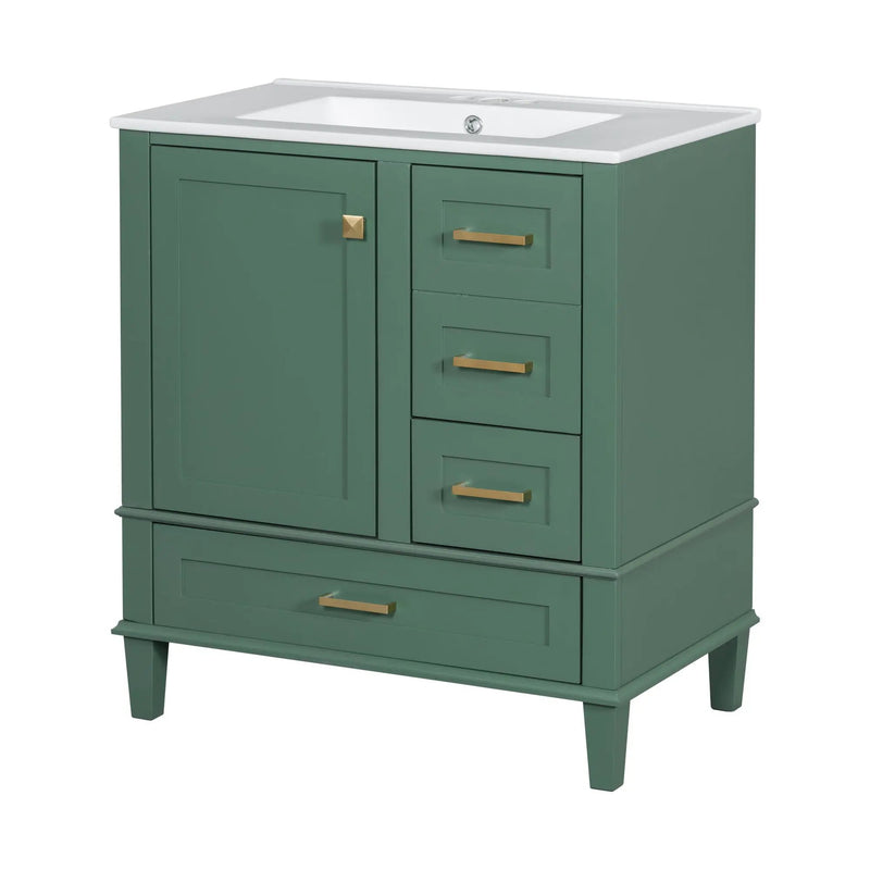 Bathroom Vanity, Modern Bathroom Cabinet With Sink Combo Set, Bathroom Storage Cabinet With A Soft Closing Door And 3 Drawers, Solid Wood Frame by HouseOfZazla