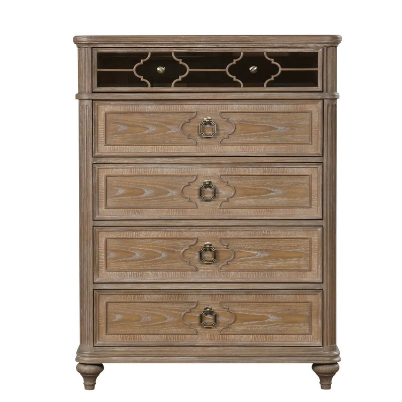 1 Piece Chest, Back Dovetail Drawers, Bedroom Furniture - Oak / Rustic by Unique Piece Furniture