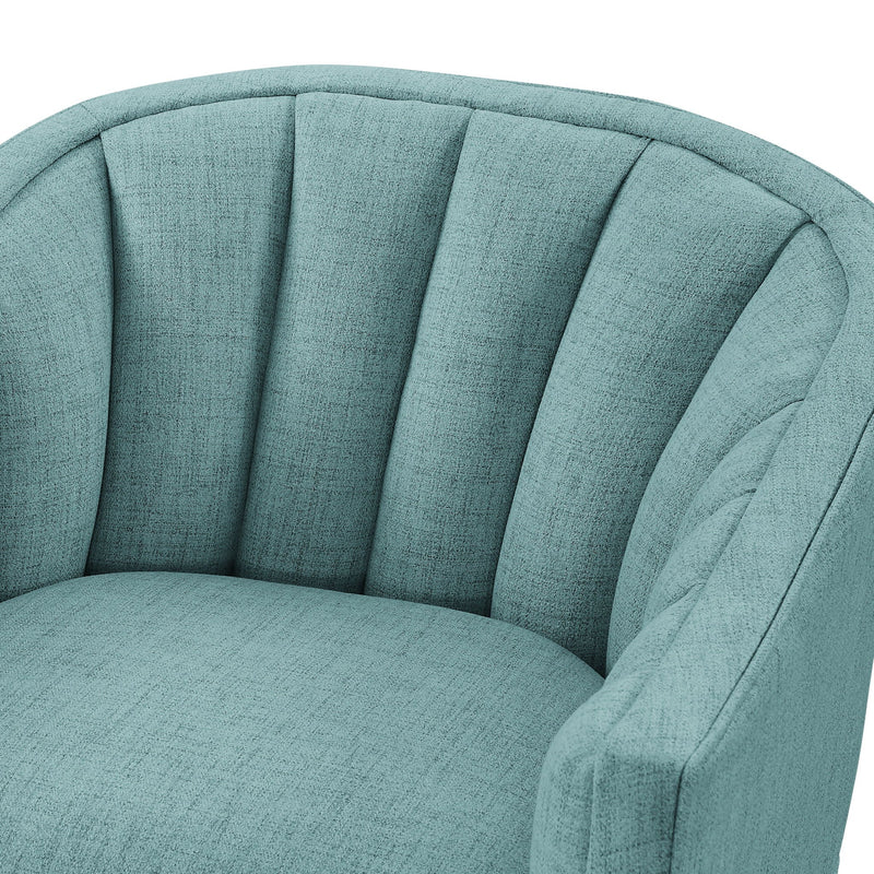 Solitude - Skirted Swivel Accent Chair With Hemp Like by HouseOfZazla