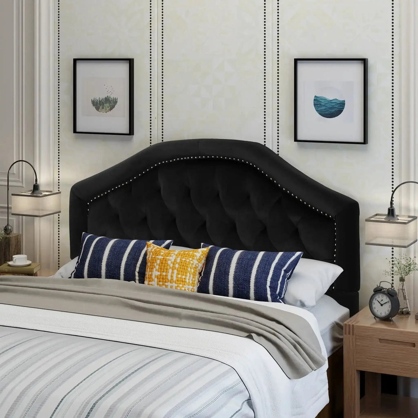Kaarina Contemporary Tufted Fabric Headboard by HouseOfZazla