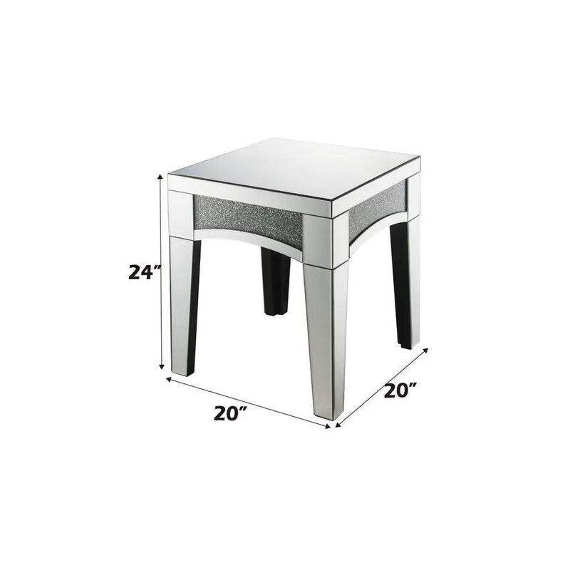 Noralie - 20" X 20" End Table - Mirrored & Faux Diamonds by Unique Piece Furniture