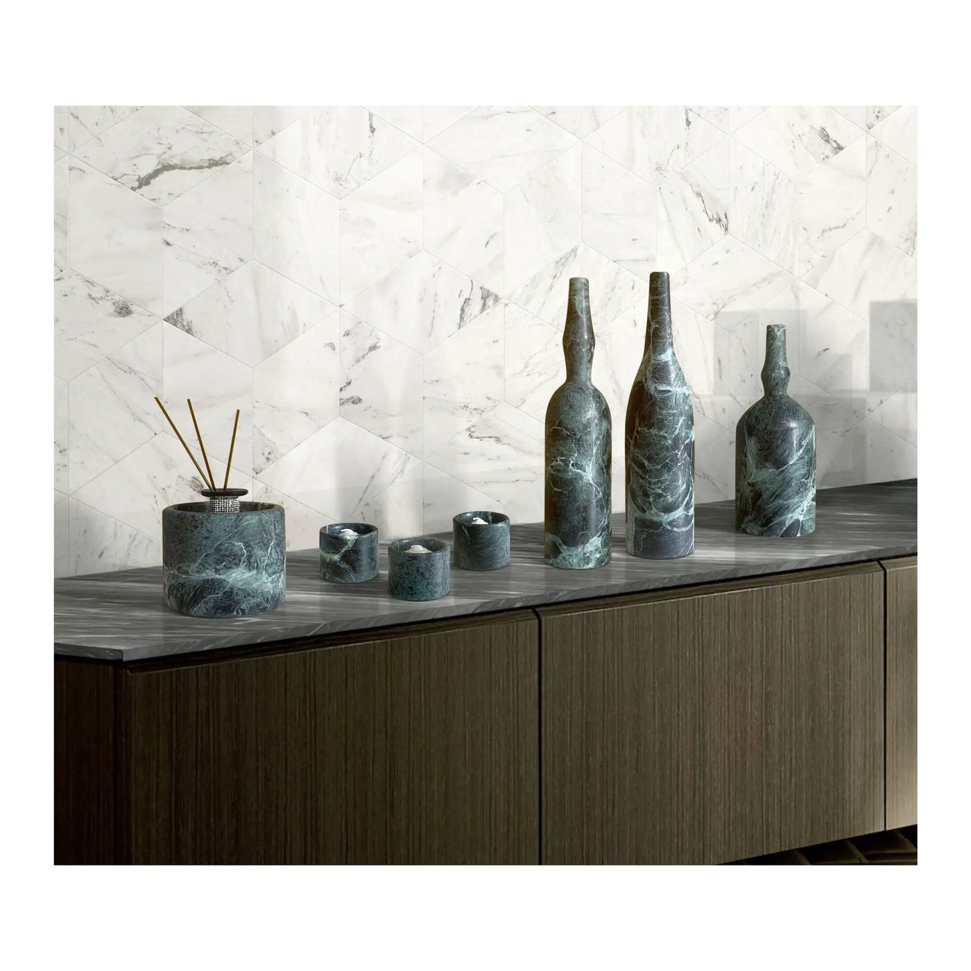 7 Pieces Luxury Natural Marble Living Room Accessories Set by HouseOfZazla
