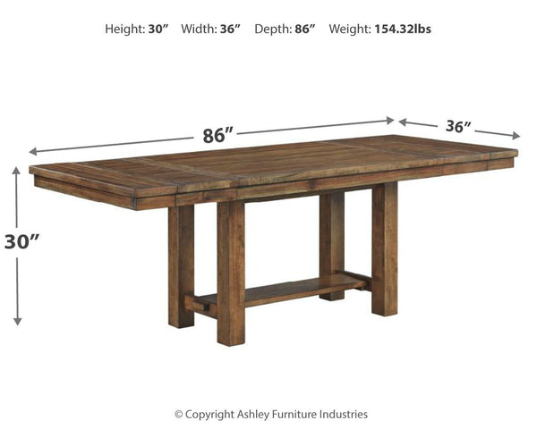 Moriville - Rectangular Dining Room Extension Table - Grayish Brown, photo 2 of 7