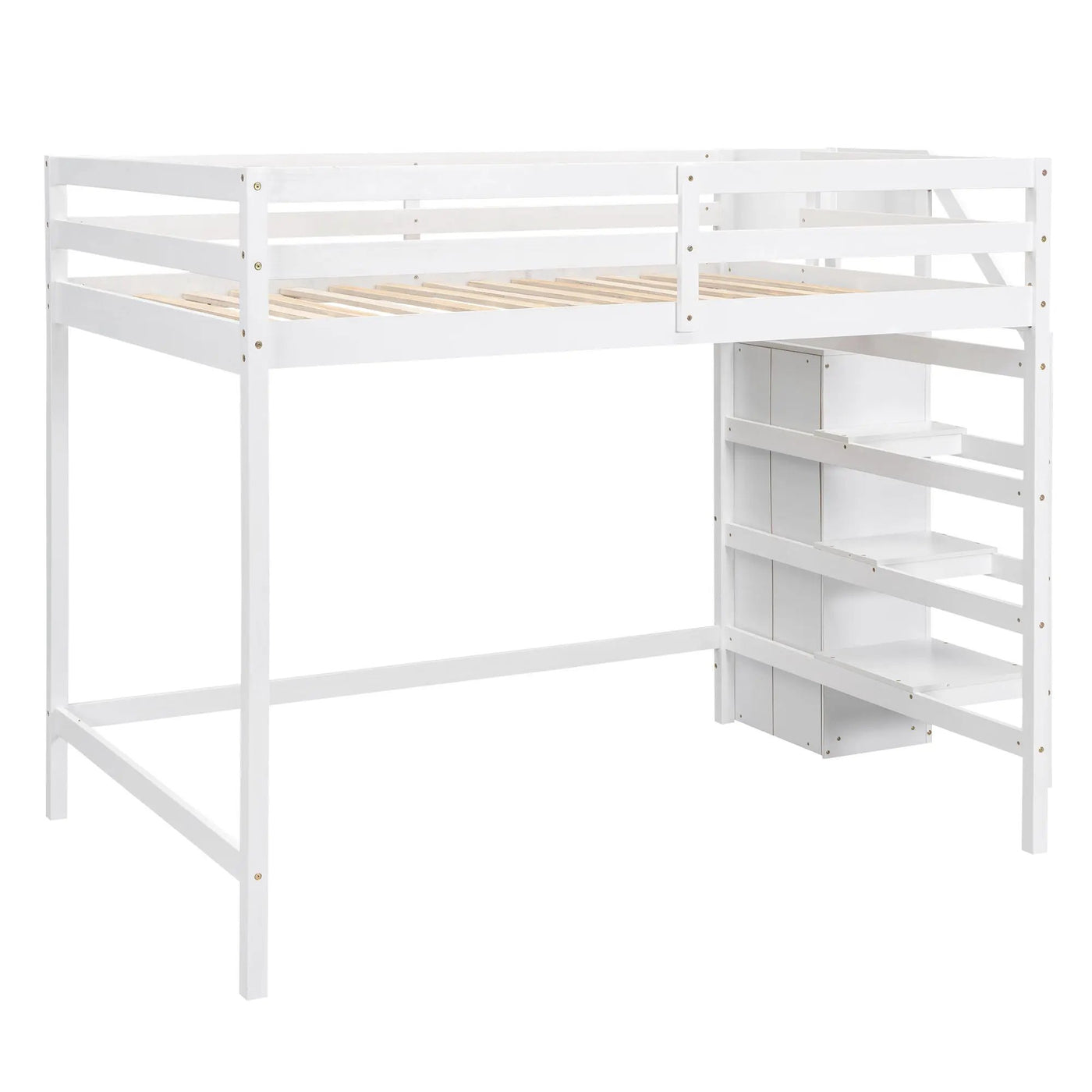 Loft Bed With Built In Storage Wardrobe And Staircase by HouseOfZazla