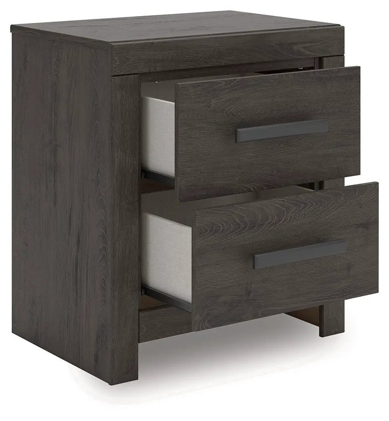 Prendonea - Two Drawer Night Stand - Charcoal by Unique Piece Furniture