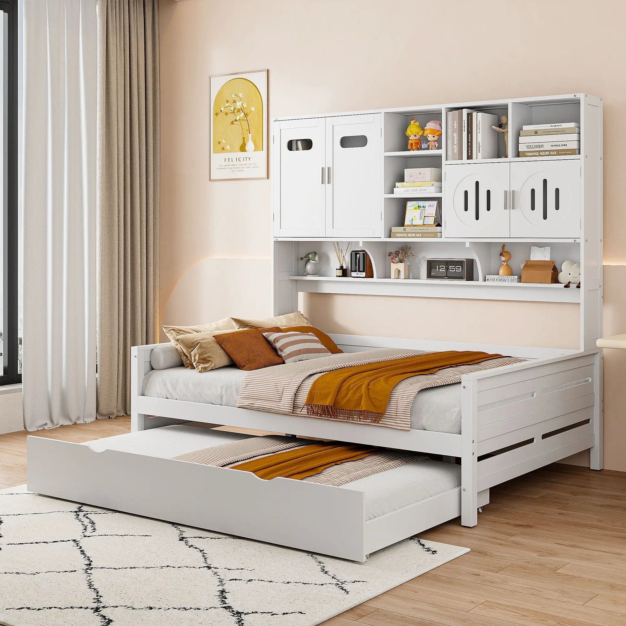 Daybed With All-In-One Cabinet And Shelf by HouseOfZazla