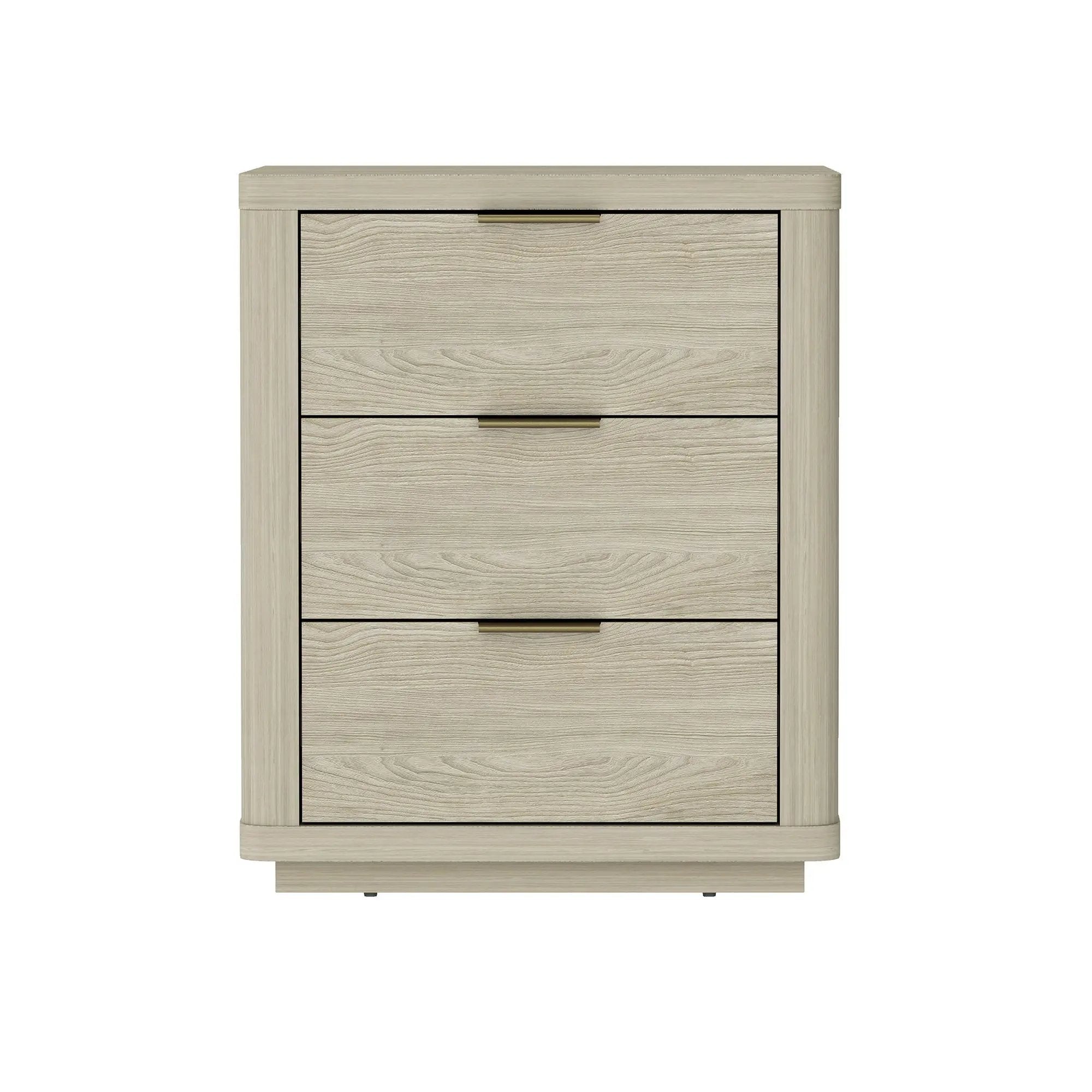 Evelyn - Nightstand With 3 Drawers, Smooth Rounded Edges by HouseOfZazla