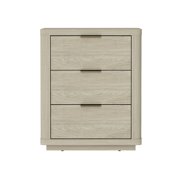 Evelyn - Nightstand With 3 Drawers, Smooth Rounded Edges