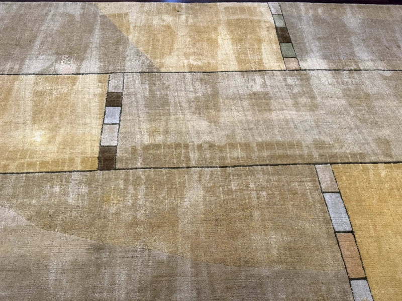 Tufenkian Tibetan Rug 12x16, Handmade Wool Modern Area Rug, Palace Size Carpet by Jewel Rugs