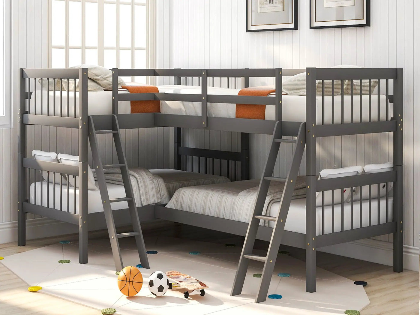 L Shaped Bunk Bed With Ladder by Unique Piece Furniture
