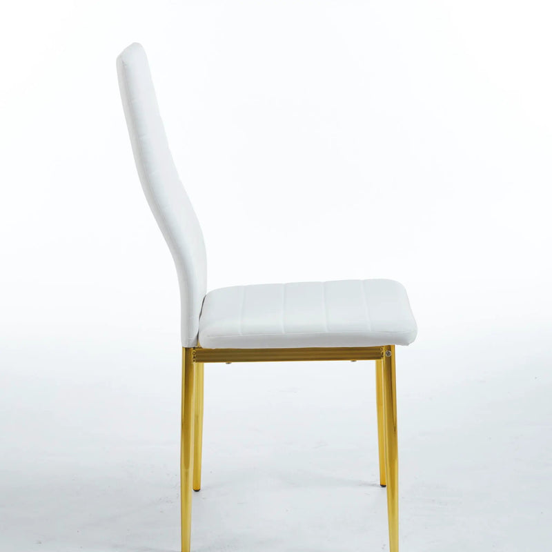 Dining Chair (Set of 4) - Gold / White by Unique Piece Furniture