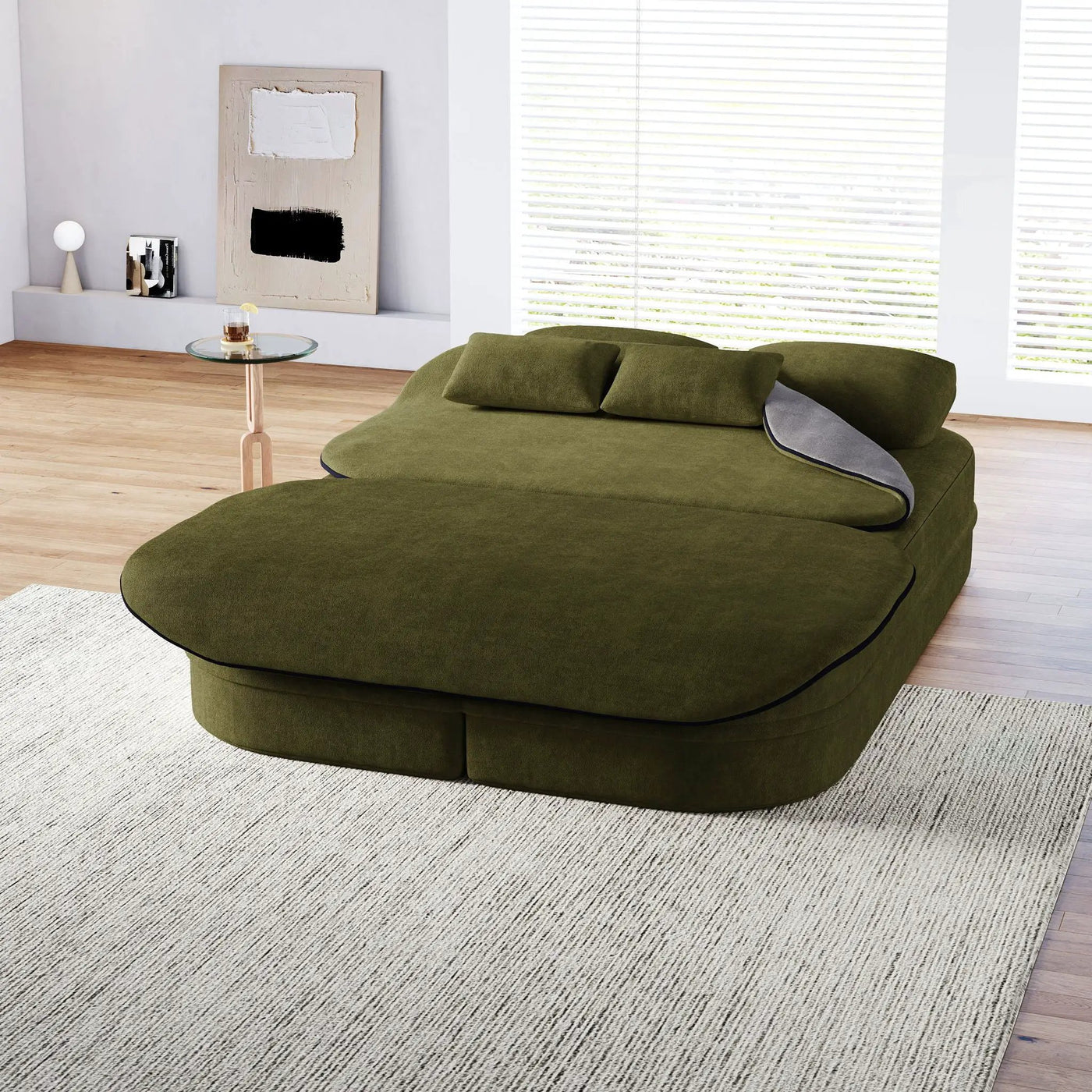 2 In 1 Foldable Sofa Bed With Multi Functional Blanket, Floor Lounge Sofa by HouseOfZazla