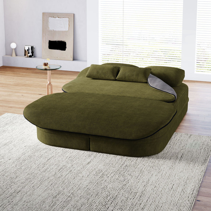 2 In 1 Foldable Sofa Bed With Multi Functional Blanket, Floor Lounge Sofa by HouseOfZazla